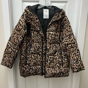 GAP Women's Leopard Print Puffer Jacket